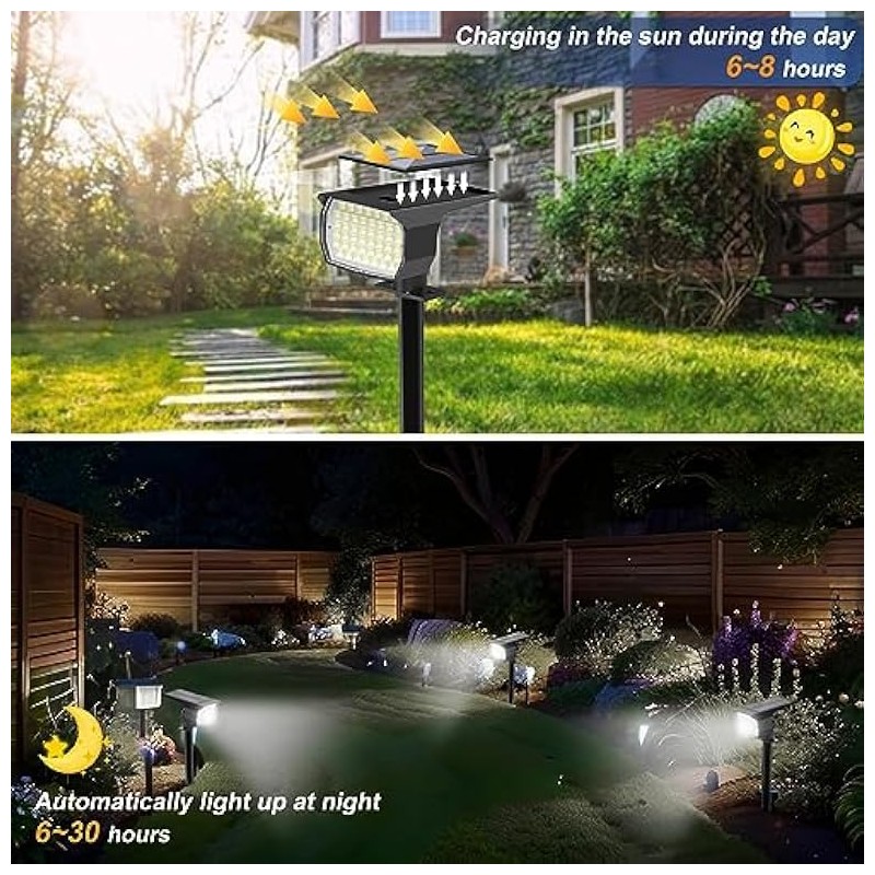 WENATY Solar Spot Lights Outdoor Waterproof IP65, 6 Pack Landscape
