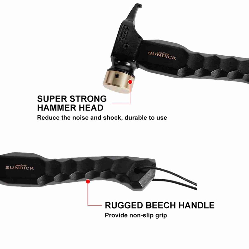 Camping Hammer Outdoor Portable Tent Stake Hammer Peg Puller with