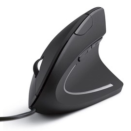 MOYAC Mouse Ergonómico Alarmbrico con 6 Botones, Mouse RGB Silencioso Click con Protección de Muñeca, dpi Ajustable (800/1200/2000/3200), Interfaz USB para Windows, Mac (Negro)
