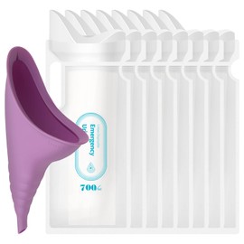 Adhafera Female Urination Device, Disposable Urine Bags and Urinal Funnel for Camping Emergency Travel, Pee Bags and Urinal Funnel, Camping Toilet for Pregnant, Women