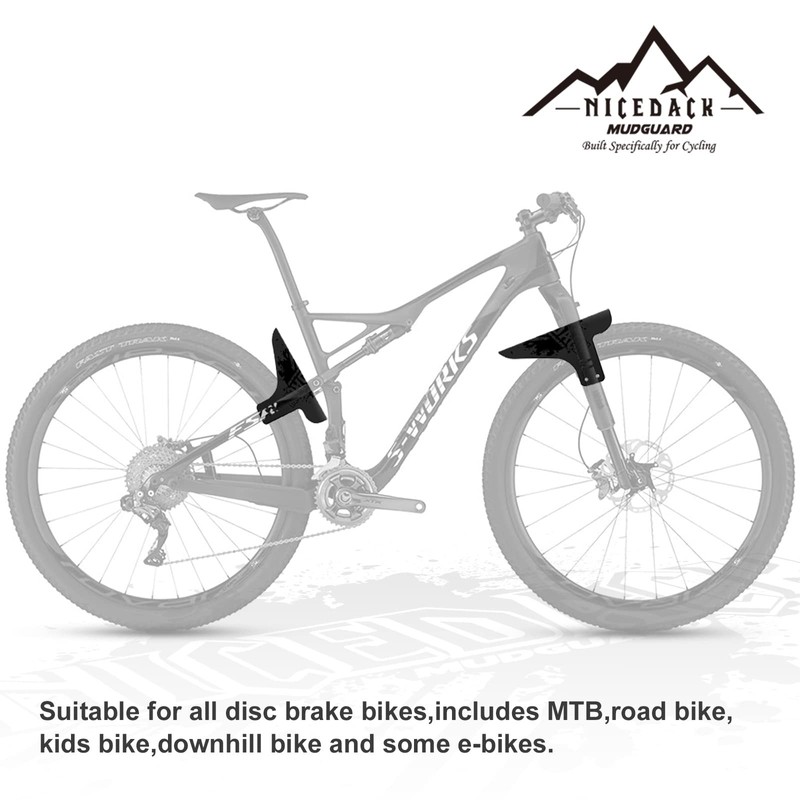 NICEDACK Mud Guard, 2Pcs MTB Bicycle Mudguards for 26" 650B