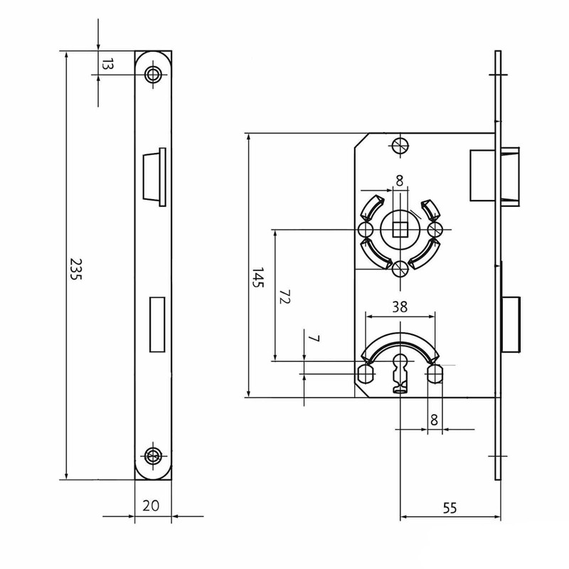 SOTECH BKS Door Lock BB Lock Class 1 Backset 55