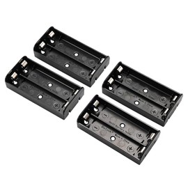 4-Pack 18650 Battery Holder for PCB Mounting, 2-Slot Each, Flat-Top Lithium Batteries Only, Nickel-Plated Steel Pins, DIY & Electronics Projects