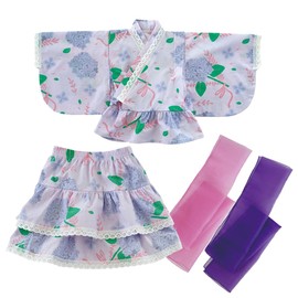 SLINX HF308 Yukata, Children, Girls, Baby, Kids, Summer Festival, Summer Kimono, Lace Included, 2-piece Belt, Yukata, Children's Yukata, 4-Piece Set, Top and Bottom Set, With Attached Waistband,