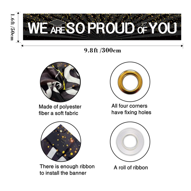 WPCTYQ We Are So Proud of You Banner,Graduation Yard Decorations