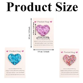 mkemka 3 pcs Exquisite Pocket Hug Heart Set Pocket Hugs Mini Cute Pocket Hug Token in 3 Styles Keepsake Gifts for Women Friends Positive Gifts for Birthday Wedding Christmas Mothers Day Valentines