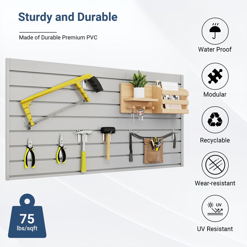 Neoaider Slatwall Panel 4 FT x 2 FT, Interlocking Slat