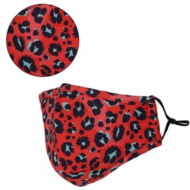 Reusable, washable, 3 layers cotton cloth, wine, leopard print, one size fits most