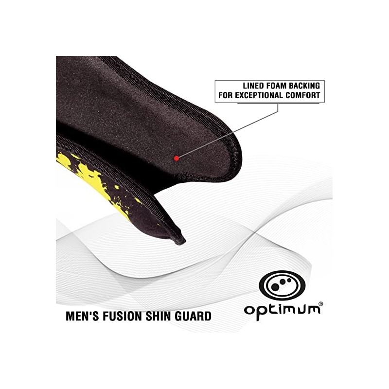 Optimum Men's Fusion Shin Guard, Multicoloured, Large