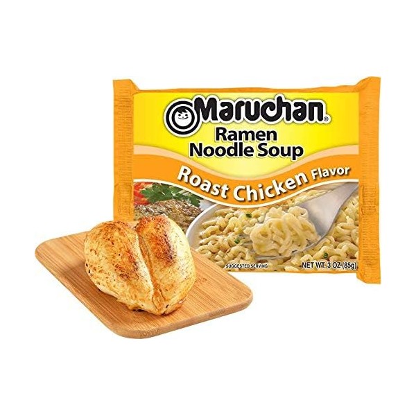 Maruchan Roast Chicken Flavor Ramen Noodle Soup, 3oz Package (24 Count)