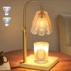 Gorrzai Candle Warmer Lamp with Timer Dimmable, Fall Christmas Birthday Gifts for Women, House Warming Gifts New Home Decor, Leaf Lampshade Height Adjustable Wax Melts Warmer for Jar Candles, 2 Bulbs