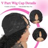 Burmese Curly V Part Wigs For Black Women Water Wave