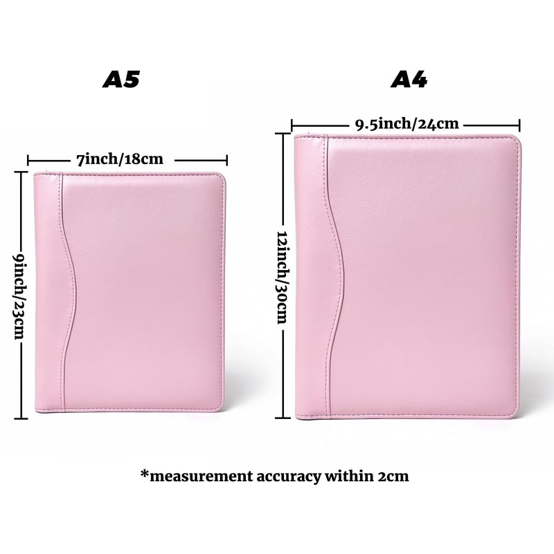 PU Leather Portfolio Folder with 30 Pages Paper Padfolio Business