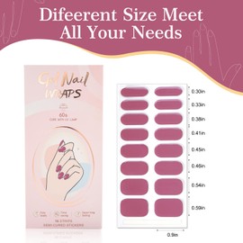 JERCLITY 1 Sheet 16 Pieces Semi Cured Gel Nail Strips, Gel Nail Wraps for Nail Art, Ease to Use and Hassle-Free Removal, Requires Lamps for Curing, Waterproof and Long Lasting(Grape Purple)
