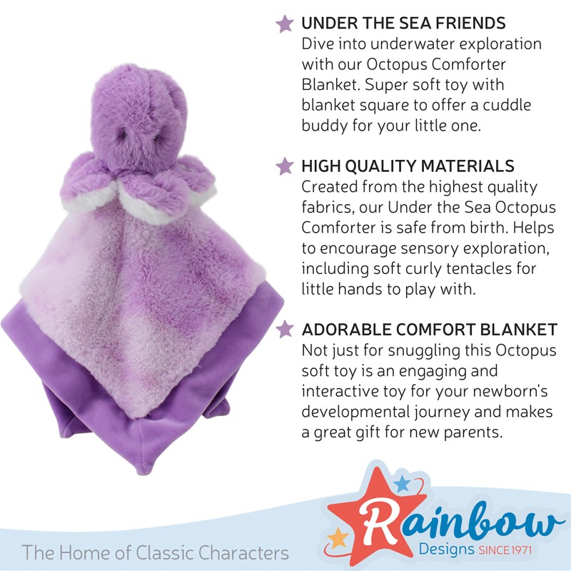 Rainbow Designs Under the Sea Octopus Comforter Baby - Soft
