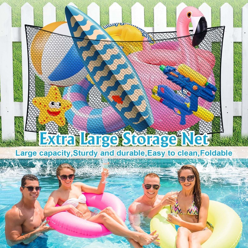 Extra Large Pool Toy Float Storage Net,79" X 47" Hanging