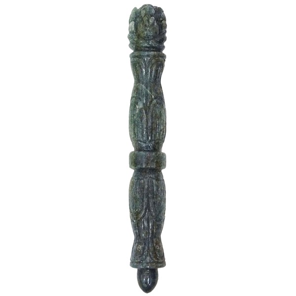 Harmonize Reiki Gemstone Wand Green Aventurine Stone Ganesha Crystal Carving Elephant Pencil Wands