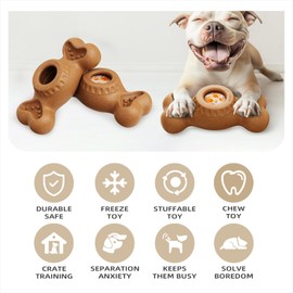 EHWZ Aggressive Chew Toys for Large Dogs, Indestructible Dog Toy for Small/Medium/Large Breeds, Nylon Chew Toys for Dog Teeth Cleaning and Anxiety Reduction,Easy to Clean (Coffee)