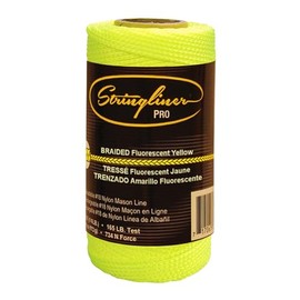 Stringliner 35165 Mason’s Line Replacement Rolls – 1/4 Lb. #18 Construction Replacement Roll Braided FL Yellow 250'. (3 Pack)