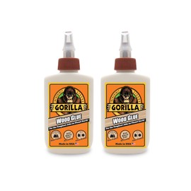 Gorilla Wood Glue, Natural Wood Color, 4 Ounce Bottle (Pack of 2) - Water Resistant for Indoor or Outdoor Projects and Repairs