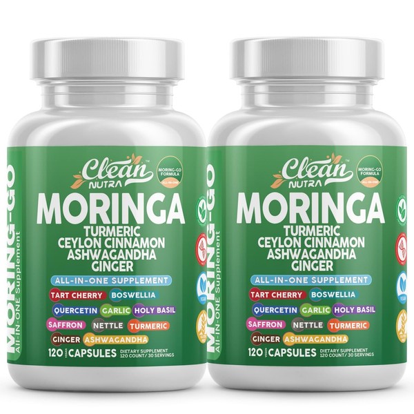 Moringa Powder Capsules + Turmeric Moringa Leaf Ceylon Cinnamon Ashwagandha