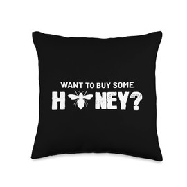 Funny Beekeeper Beekeeping Retro Honeycomb Cool Apiculturist Throw Pillow