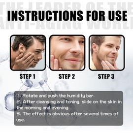 Men’s Anti-Wrinkle Moisturizing Stick – Hydrating Balm for Fine Lines, Pore Tightening, Lightweight Non-Greasy Texture, 3.8g Anti-Aging Facial Skincare for Dry Skin