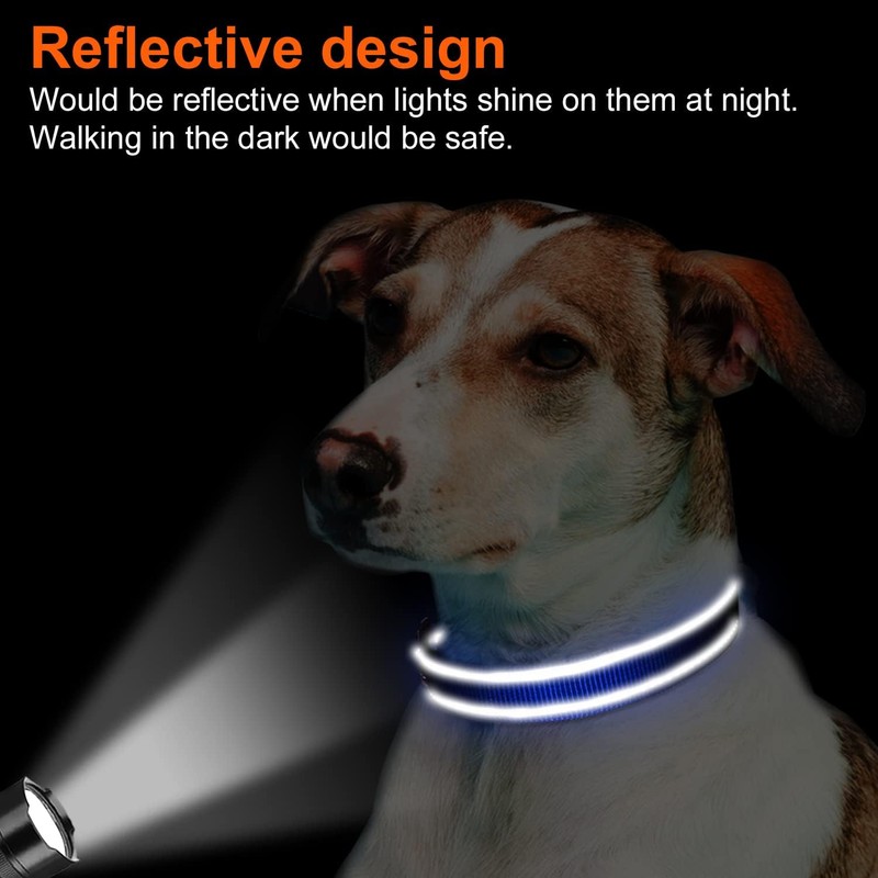 Joytale Reflective Dog Collar, Soft Neoprene Padded, Metal D-Ring, Nylon