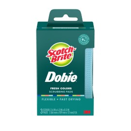 Scotch-Brite Dobie Colors Pads, Dobie Sponge for All Purpose Cleaning of Kitchen, Bathroom, and Household, Non Scratch Pads Safe for Non-Stick Cookware, 24 Count