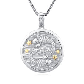 REDSUN Constellation Chain, Zodiac Necklace 925 Sterling Silver Constellation Pendant 12 Constellation Oxidised Necklace Jewellery for Women and Girls, Silver