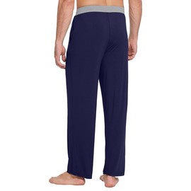 WiWi Viscose from Bamboo Mens Pajama Pants Soft Lounge Bottoms Sweatpants Sleep Pant Drawstring with Pockets S-XXL, Navy/Heather Grey, Medium