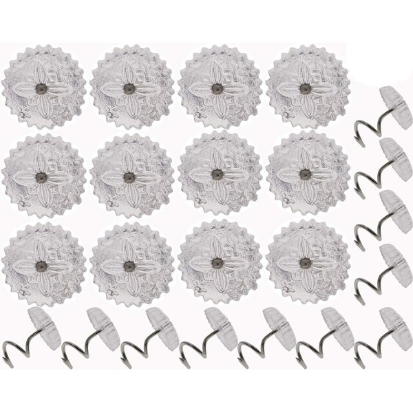 Mini Skater 30 pcs Clear Heads Screw Nail Twist Pins Headliners Upholstery for Slipcovers Chair Couch Furniture Car Slip Covers Bedskirt Fixed Blankets Sofa Sets 0.6 inch (30 pcs)
