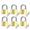Solid Brass Padlock keyed Different Locks of 6 Pack, Solid