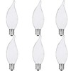 Jacqings Candelabra Flame Tip Frosted,Frosted Flame Tip Chandelier Light Bulb,
