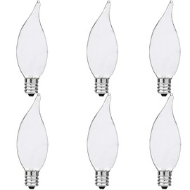 Jacqings Candelabra Flame Tip Frosted,Frosted Flame Tip Chandelier Light Bulb, CA10 60W E12 Base, Decorative Incandescent Light Bulbs 120V for Chandeliers, Ceiling Fan Lights, Wall Sconces, Dimmable