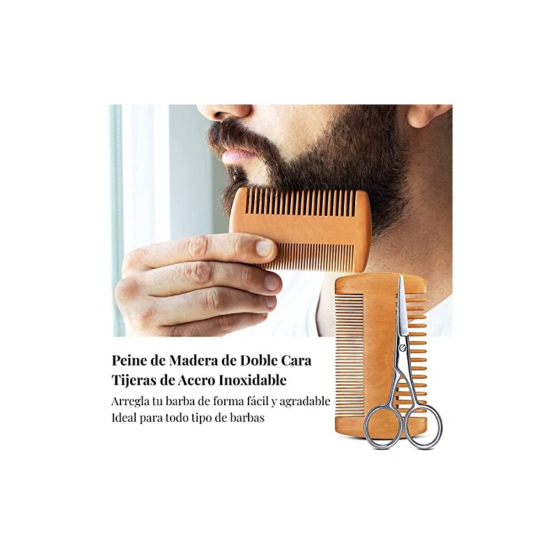 Shoonlo Barba Kit Cuidado, 8 en 1 Kit Barba Hombre