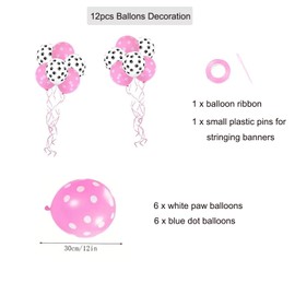 LUUFAN Dog Cat Birthday Party Decorations Supplies, Birthday Banner Dog Paw Balloons Bow Tie Hat Triangle Scarf Collar with Numbers Pet Birthday Outfit for Small Medium Dogs (Pink)