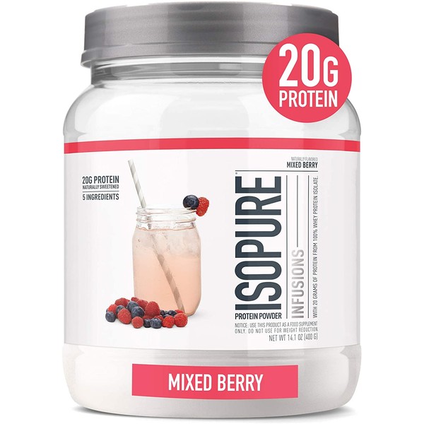 Isopure Infusions, Refreshingly Light Fruit Flavored Whey Protein Isolate Powder, "Shake Vigorously & Infuses in a Minute" Mango Lime, 16 Servings