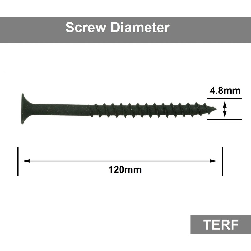 TERF® Drywall Coarse Thread Sharp Point Screws 4.8 X 120mm