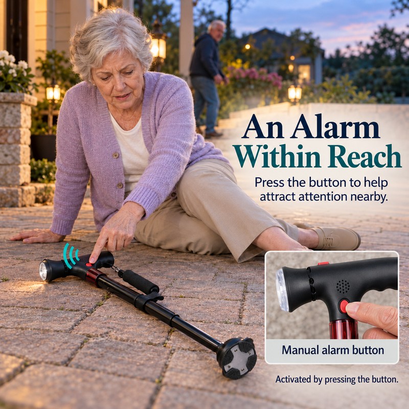 Collapsible Telescopic Folding Cane Elder Cane LED Walking Trusty Sticks
