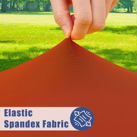 Moosfor Spandex Picnic Table Cloth 2 Pack, Elastic Fitted Tablecloths for 4 Foot Rectangle Tables, Stretch Washable Patio Table Cover for Outdoor, Camping, Banquet and Parties (Rust, 30"x48")
