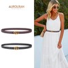 Aurolran Women's Leather Belt with Buckle - Ideal for Dresses,