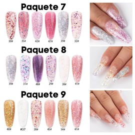Kit Poly Nail Gel para Uñas - 7 Piezas de Extensión Rápida de Larga Duración - 6 Geles de 15ml - Arte de Uñas - Regalo para Mujeres (Paquete 7)