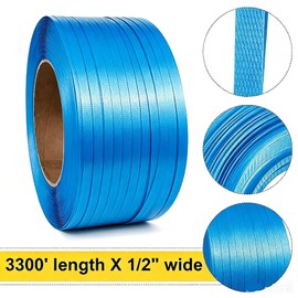 Heavy Duty Blue Polypropylene Strapping Roll 1/2" x 3300'
