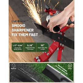 SMOQIO Lawn Mower Blade Sharpener, Lawnmower Blade Sharpening Tool with Balancer, Blade Sharpner Kit for Grinder