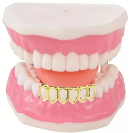 Big Dawgs Bling Hip Hop 14K Gold Plated Mouth Teeth Grillz Bottom Lower 6 Open Face Bottom USA