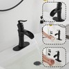 Waterfall Bathroom Faucet GGStudy Black Single Handle One Hole Farmhouse