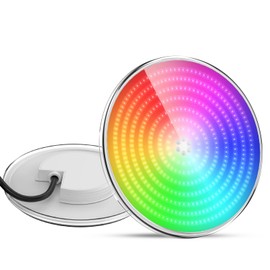 LyLmLe Resin Filled LED Pool Lighting PAR56, 35 W Ultra Flat Pool Headlight, Dimmable Underwater Light, 140° Beam Angle, IP68 Waterproof, 12 V AC (Control Unit Not Included)