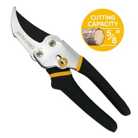 Centurion 1299 8" Steel Bypass Pruning Shears, Garden Shears, Hand Pruners, Tree Trimmers, 2-tone Dura Grip with Non-Stick Rust-Resistant Coating Blade