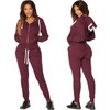 JIHUILAI Burgundy Sweat Suits For Womens 2 Piece Women Sweatsuit